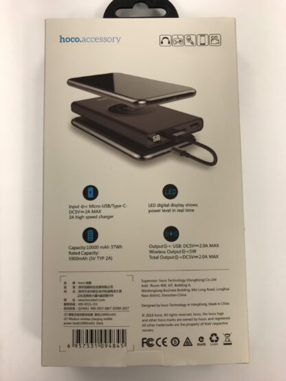 Kaasaskantav aku hoco J37 , 10000 mAh , Juhtmevaba laadimisega - Image 2